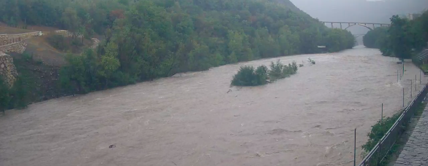 Immagine per Forti temporali sulla provincia di Gorizia, Isonzo in piena dopo la siccità